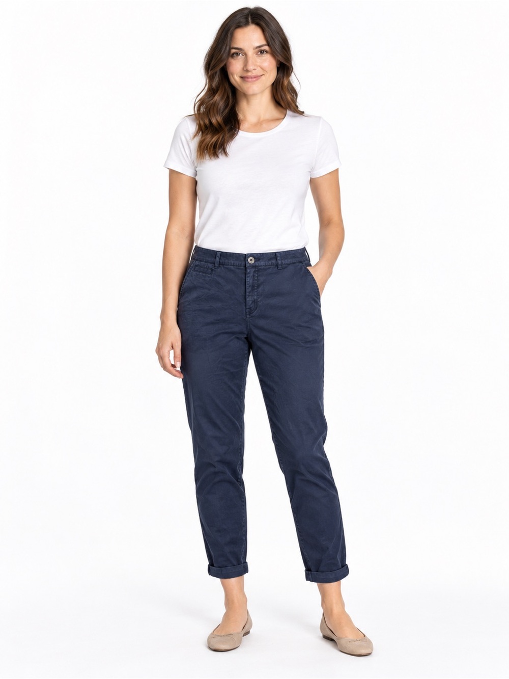 Lane Bryant Navy Ankle-Length Boyfriend Pants